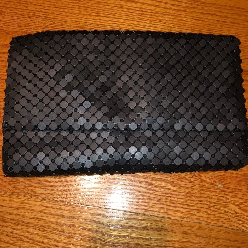 Metallic Black Clutch - Evening Wear